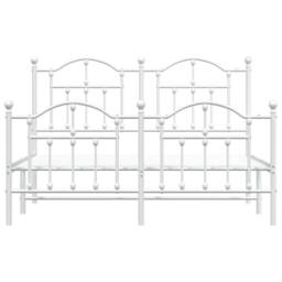 Berkfield Home Metal Bed Frame with Headboard & Footboard White 150x200 cm King Size - thumbnail 5