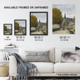 "Artery8 Street in Sainte Adresse France Monet Vintage Wall Art Print Poster - Size: W18"" x H24""" - thumbnail 3