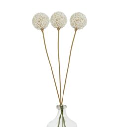 Hill Interiors The Natural Garden Collection Allium Artificial Flower in White - thumbnail 3