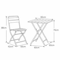 Artemis Home Colourways Vibrant Folding Patio or Balcony Set in Beige - thumbnail 5