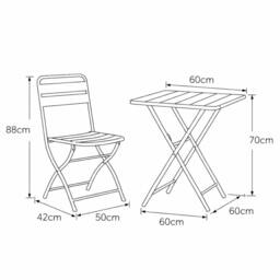 Artemis Home Colourways Vibrant Folding Patio or Balcony Set in Beige - thumbnail 2