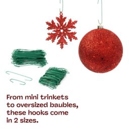 Christmas Village Christmas Bauble Hooks Set of 200 - Green - thumbnail 5