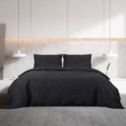 Berkfield Home Elegant Duvet Cover Set Black 200x200 cm Light-weight Microfiber