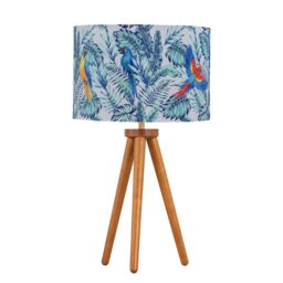 First Choice Lighting Voyage - Dark Oak Table Lamp or Bedside Light with Parrot Velvet Shade in Brown