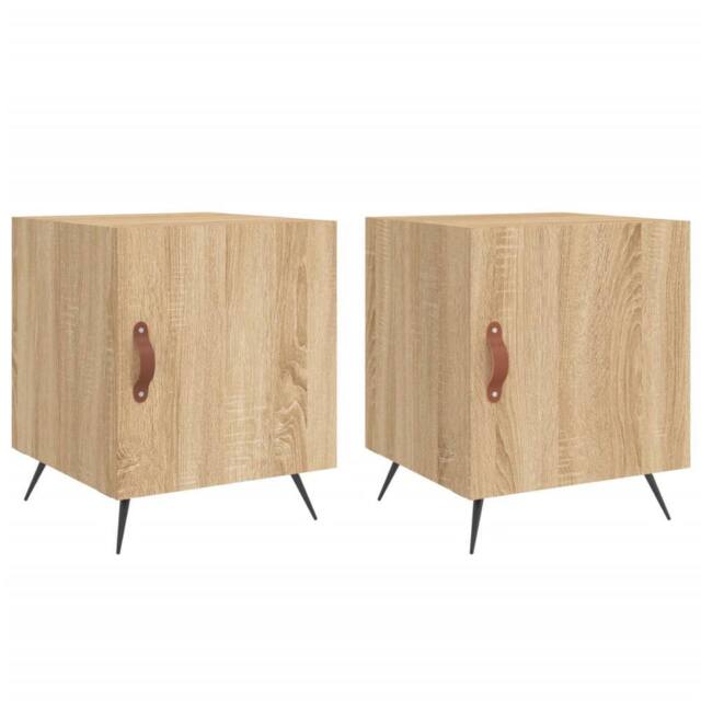 Berkfield Home Bedside Cabinets 2 pcs Sonoma Oak 40x40x50 cm Engineered Wood in Brown - Size: 40 x 40 x 50 cm - image 1