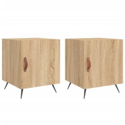 Berkfield Home Bedside Cabinets 2 pcs Sonoma Oak 40x40x50 cm Engineered Wood in Brown - Size: 40 x 40 x 50 cm - thumbnail 1