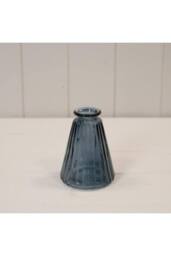 KDMD Blue Vintage Ribbed Glass Bottle - thumbnail 1