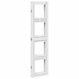 Berkfield Home Room Divider 4 Panels White Solid Wood Paulownia - thumbnail 6