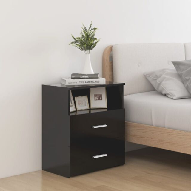 Berkfield Home Bed Cabinets 2 pcs Black 50x32x60 cm - Size: 50 x 32 x 60 cm - image 1