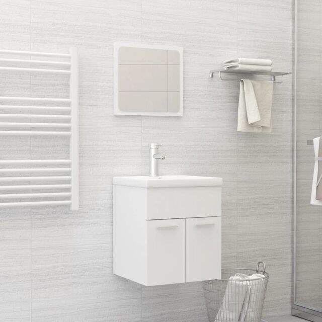 Berkfield Home Bathroom Furniture Set White Engineered Wood - image 1