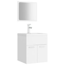 Berkfield Home Bathroom Furniture Set White Engineered Wood - thumbnail 2