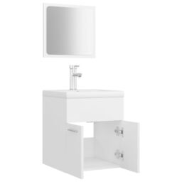 Berkfield Home Bathroom Furniture Set White Engineered Wood - thumbnail 5