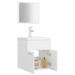 Berkfield Home Bathroom Furniture Set White Engineered Wood - thumbnail 4
