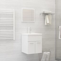 Berkfield Home Bathroom Furniture Set White Engineered Wood - thumbnail 1