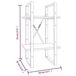 Berkfield Home Decorative 2-Tier Book Cabinet Brown Oak 40x30x70 cm Engineered Wood - Size: 40 x 30 x 70 cm - thumbnail 7