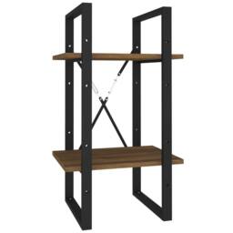 Berkfield Home Decorative 2-Tier Book Cabinet Brown Oak 40x30x70 cm Engineered Wood - Size: 40 x 30 x 70 cm - thumbnail 3