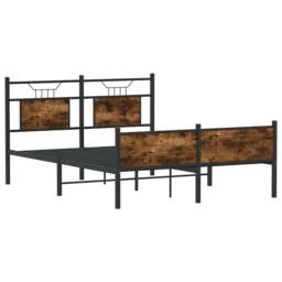 Berkfield Home Bed Frame without Mattress Smoked Oak 140x190 cm Engineered Wood in Brown - thumbnail 3