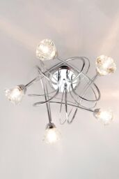 BHS Lighting Large Marianne Pendant Ceiling Light in Metallic Silver - thumbnail 1