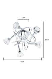 BHS Lighting Large Marianne Pendant Ceiling Light in Metallic Silver - thumbnail 3