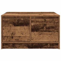 Berkfield Home Coffee Table with Drawers Old Wood 70.5x70x40 cm in Brown - thumbnail 6