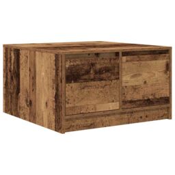 Berkfield Home Coffee Table with Drawers Old Wood 70.5x70x40 cm in Brown - thumbnail 8
