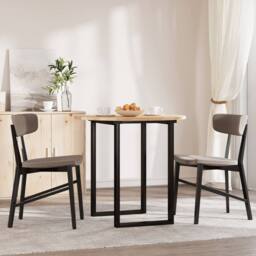 Berkfield Home Table Top Round √ò80x2 cm Solid Wood Acacia in Brown - Size: 80x2 cm - thumbnail 3