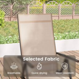 Gymax 2 Pcs Patio Folding Dining Chairs Adjustable Outdoor Reclining Chairs in Brown - Size: 2 Pack - thumbnail 6