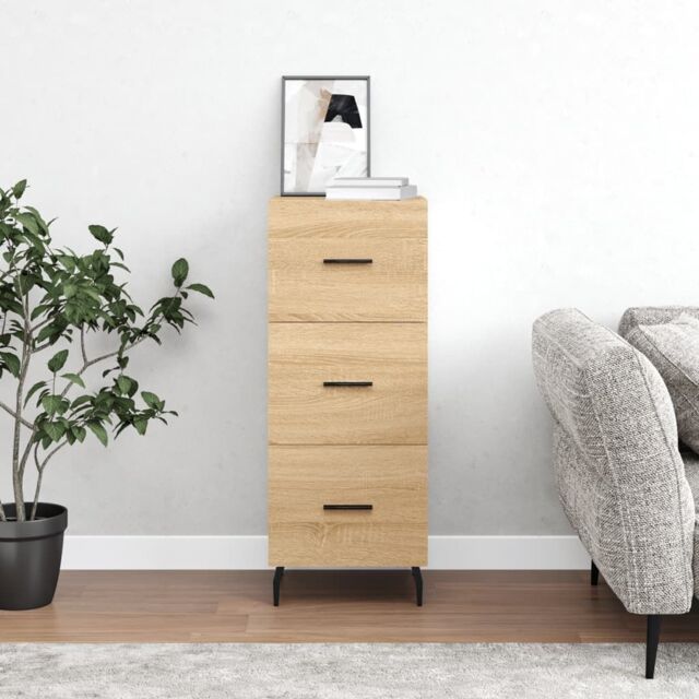 Berkfield Home Sideboard Sonoma Oak 34.5x34x90 cm Engineered Wood in Brown - image 1