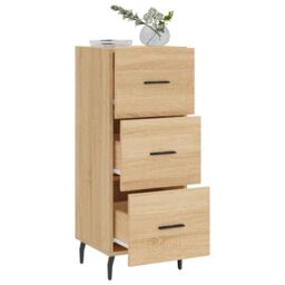 Berkfield Home Sideboard Sonoma Oak 34.5x34x90 cm Engineered Wood in Brown - thumbnail 4