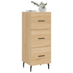 Berkfield Home Sideboard Sonoma Oak 34.5x34x90 cm Engineered Wood in Brown - thumbnail 3