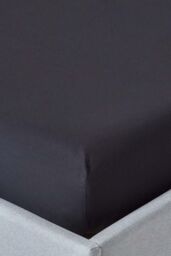 Homescapes Egyptian Cotton Deep Fitted Sheet 18 inch 200 Thread Count in Black - Size: Double Fitted