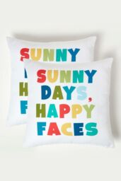 Homescapes Luxury Waterproof Sunny Days Outdoor Cushion 45 x 45 cm, Set of 2 - Size: 45 cm x 45 cm - thumbnail 1