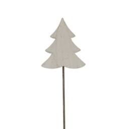 Lemon Pavilion Furniture and Decor Whitewashed Rustic Tree on Stand - Metal - L9 x W12 x H44 cm - White