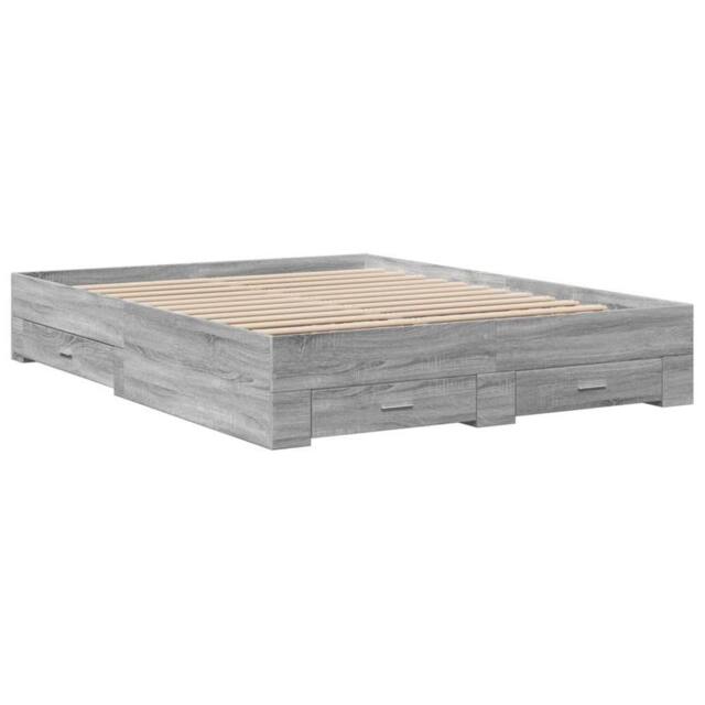 Berkfield Home Modern Bed Frame with Drawers without Mattress Grey Sonoma 140x200 cm - image 1