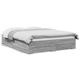 Berkfield Home Modern Bed Frame with Drawers without Mattress Grey Sonoma 140x200 cm - thumbnail 3