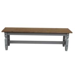 FORGEVIO Corona Bench Grey Wax Solid Wood Mexican Pine Wooden - thumbnail 3