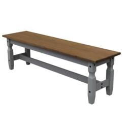 FORGEVIO Corona Bench Grey Wax Solid Wood Mexican Pine Wooden - thumbnail 4