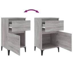 Berkfield Home Bedside Cabinet Grey Sonoma 40x35x70 cm - Size: 40 x 35 x 70 cm - thumbnail 9