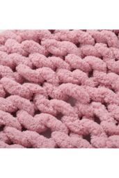 Living and Home Chunky Knit Throw Blanket 100x150cm in Baby Pink - Size: 100x150 cm - thumbnail 5