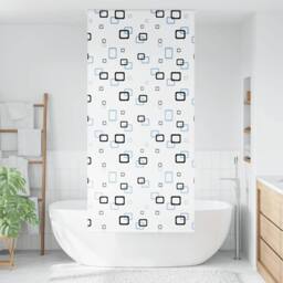 Berkfield Home Shower Roller Blind 90x240 cm Fabric Width 86 cm in White - thumbnail 1