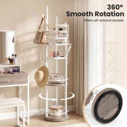 Costway Rotating Jewelry Stand Jewelry Display Tower w/Earring Necklace Holder - thumbnail 5