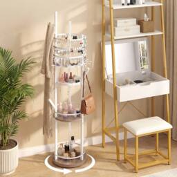 Costway Rotating Jewelry Stand Jewelry Display Tower w/Earring Necklace Holder - thumbnail 7