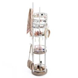 Costway Rotating Jewelry Stand Jewelry Display Tower w/Earring Necklace Holder - thumbnail 2