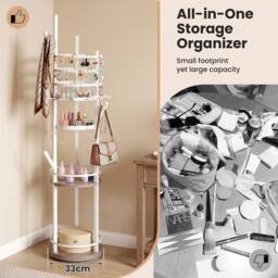 Costway Rotating Jewelry Stand Jewelry Display Tower w/Earring Necklace Holder - thumbnail 8