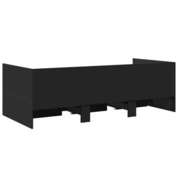 Berkfield Home Daybed with Drawers without Mattress Black 75x190 cm Small Single - thumbnail 6