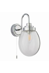 Netlighting Hampton LED 1 Light Bathroom Wall Glass Chrome Plate IP44 LED E14 in Grey - thumbnail 5