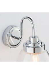 Netlighting Hampton LED 1 Light Bathroom Wall Glass Chrome Plate IP44 LED E14 in Grey - thumbnail 3