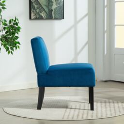 Artemis Home Valina Velvet Fabric Armless Accent in Blue - thumbnail 3