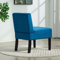 Artemis Home Valina Velvet Fabric Armless Accent in Blue - thumbnail 4