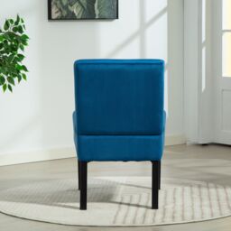 Artemis Home Valina Velvet Fabric Armless Accent in Blue - thumbnail 5